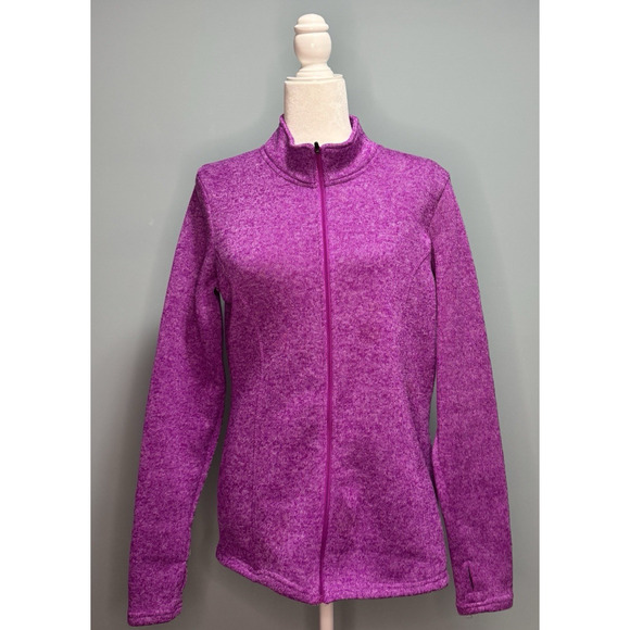 Danskin Now Womens L Fleece Zip Jacket Mockneck Autumn Lightweight Cozy Outdoor - Picture 1 of 10